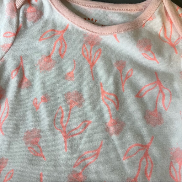 Cat & Jack 3-6 Months Long Sleeve Floral Print Tutu Shirt Bodysuit White Pink - Picture 3 of 9